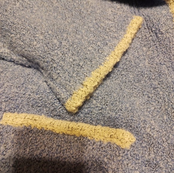 🔹🪻🔹Divine Vtg French Blue Periwinkle & Cream Plush Boucle Sweater Blazer - M - Picture 11 of 14